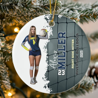 Persoonlijke foto voor volleyballers  keramisch ornament