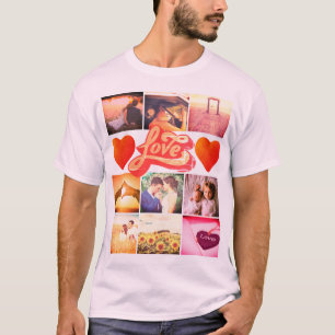 Persoonlijke foto x9 retrofred hart liefde T-Shirt