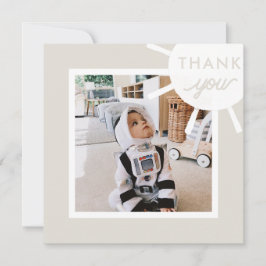 Persoonlijke foto zon kids verjaardag bedankkaart