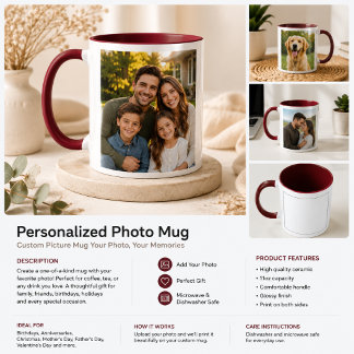 Persoonlijke Fotobeker | Aangepaste Cadeau Extra Grote Beker