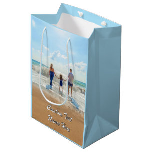 Persoonlijke Fotocadeautas met aangepaste tekst Medium Cadeauzakje