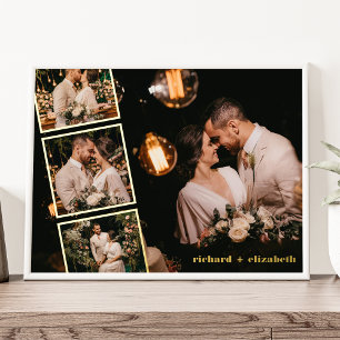 Persoonlijke Fotocollage Aangepaste Namen Chic Gou Folie Afdrukken