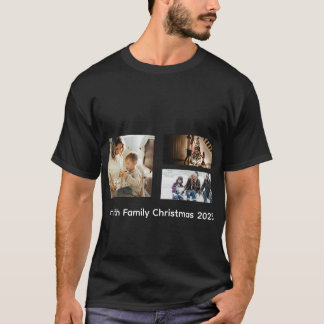 Persoonlijke Fotocollage Familie Kerstmis T-shirt