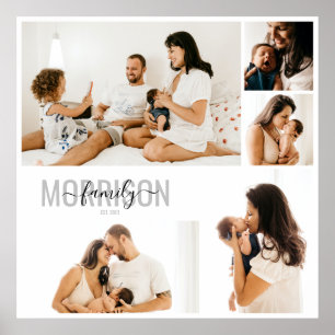 Persoonlijke fotocollage familienaam  poster