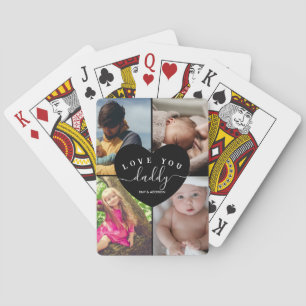 Persoonlijke Fotocollage Love You Daddy Cadeaus Pokerkaarten