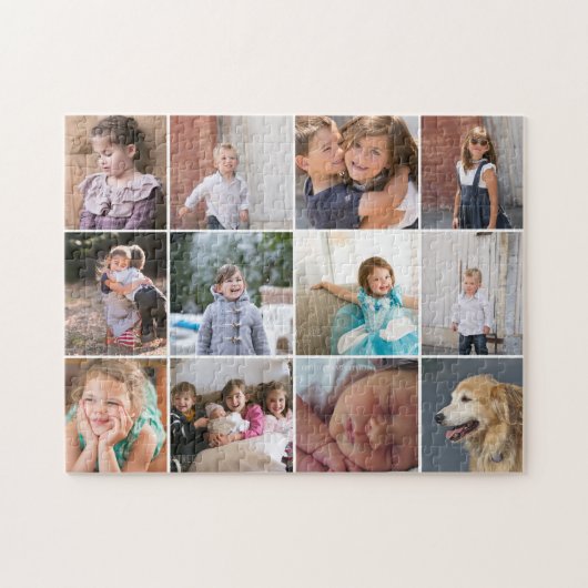 Persoonlijke fotocollage met twaalf foto's legpuzzel (Horizontaal)