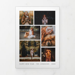 Persoonlijke fotocollage Nieuwjaarsnieuwsbrief Drieluik Wenskaart