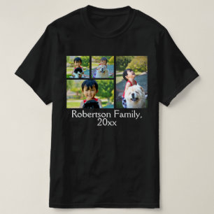Persoonlijke fotocollage op Donkere T-shirt
