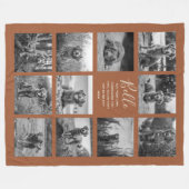 Persoonlijke fotocollage van 11 foto's TerraCotta Fleece Deken (Voorkant (Horizontaal))
