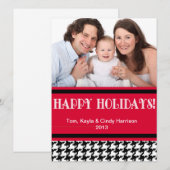Persoonlijke fotokaart voor vakantie - Houndstooth Feestdagenkaart (Voorkant / Achterkant)