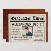 Persoonlijke Fotokrant Afstudeerfeest Kaart (Voorkant / Achterkant)