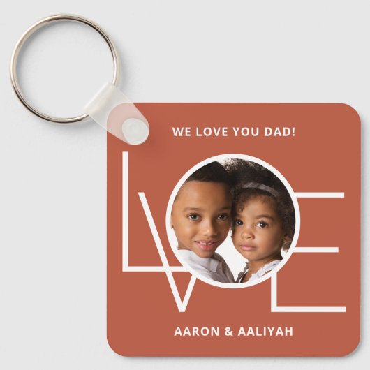 Persoonlijke fotoliefhebbers Vader Sleutelhanger (Voorkant)