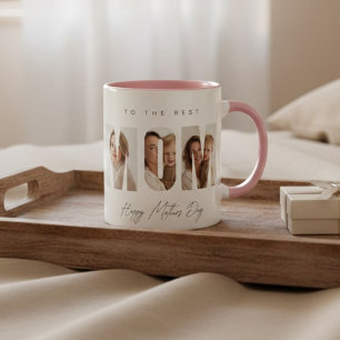 Persoonlijke fotomoederdagmok voor Moederdag Tweekleurige Koffiemok