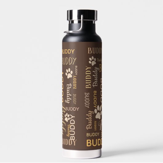 Persoonlijke fotonamen | Bruine hond Waterfles (Rechts)