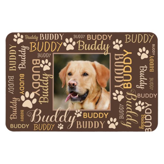 Persoonlijke fotonamen | Hond Magneet (Horizontaal)