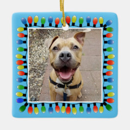 Persoonlijke foto's Blauw dubbelzijdig Keramisch Ornament