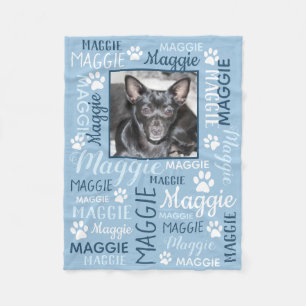Persoonlijke foto's en namen   Blue Dog Blanket Fleece Deken