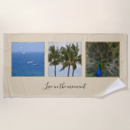 Persoonlijke foto's en tekst strandlaken