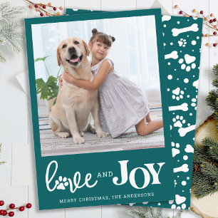 Persoonlijke foto's van Dog Pet LOVE en JOY Paw af Feestdagenkaart