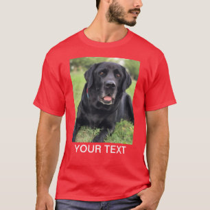 Persoonlijke fototekst huisdier rood t-shirt