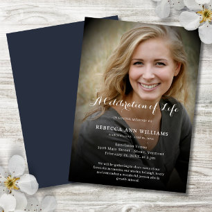 Persoonlijke fotoviering van Life Funeral Inv Kaart