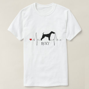 Persoonlijke fox terrier Love My Dog Heart Beat T-shirt