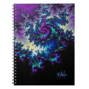 Persoonlijke fractale Music Clef Journal-laptop Notitieboek