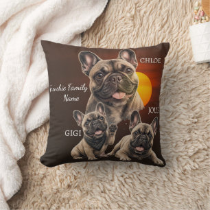 Persoonlijke Franse Bulldog Gezin Naman Kussen