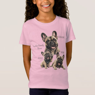 Persoonlijke Franse Bulldog Gezin Naman T-shirt