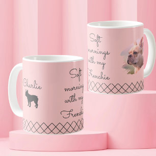 Persoonlijke Franse Bulldog Pastel Roze Fotobeker Koffiemok