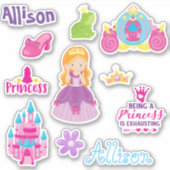 Persoonlijke Fun set voor kinderen met prinsessen Sticker (Voorkant)