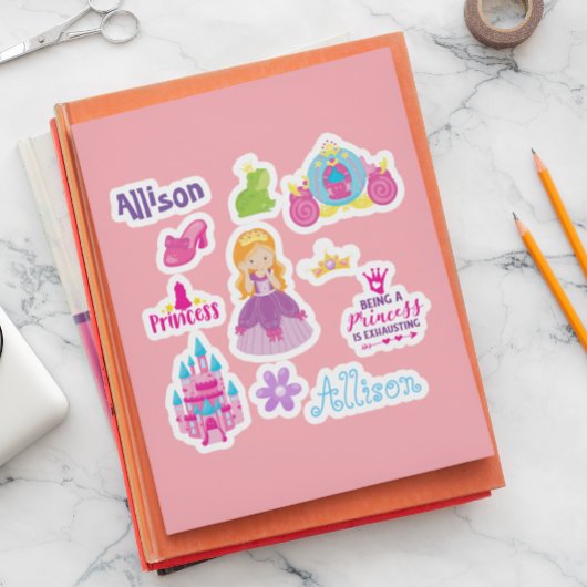 Persoonlijke Fun set voor kinderen met prinsessen Sticker