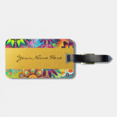 Persoonlijke Funky Boho Floral Flame Mandalas Bagagelabel (Achterkant horizontaal)