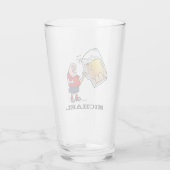 Persoonlijke Funny Cartoon Beer Guy Glas (Achterkant)