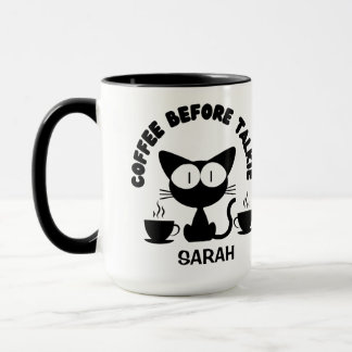 Persoonlijke Funny Cat en Coffee Quote Mok