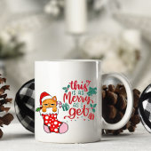 Persoonlijke Funny Cat Kerstmis Mok
