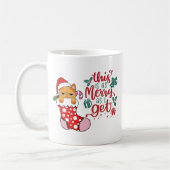 Persoonlijke Funny Cat Kerstmis Mok (Links)