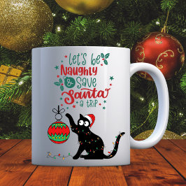 Persoonlijke Funny Cat Mischief Kerstmis Mok