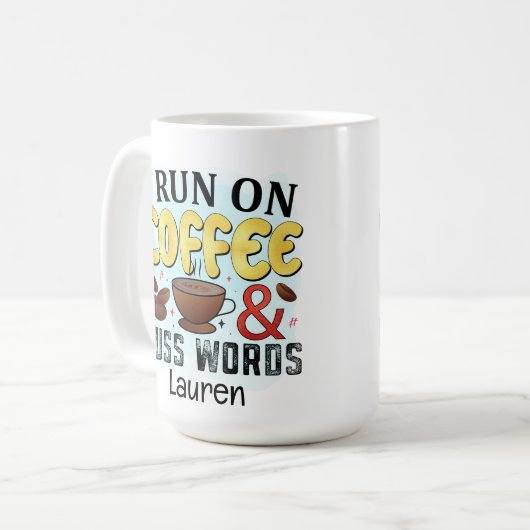 Persoonlijke Funny Cuss Words Coffee Mok (Voorkant links)