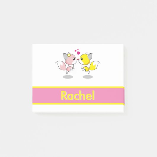 Persoonlijke Funny Cute Fox Post-it® Notes (Voorkant)