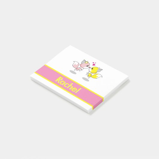 Persoonlijke Funny Cute Fox Post-it® Notes (Schuin)