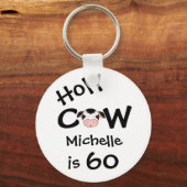 Persoonlijke Funny Heilige Koe 60ste Sleutelhanger (Voorkant)