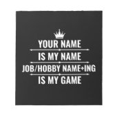 Persoonlijke Funny Job en Hobby Name Notitieblok (Voorkant)