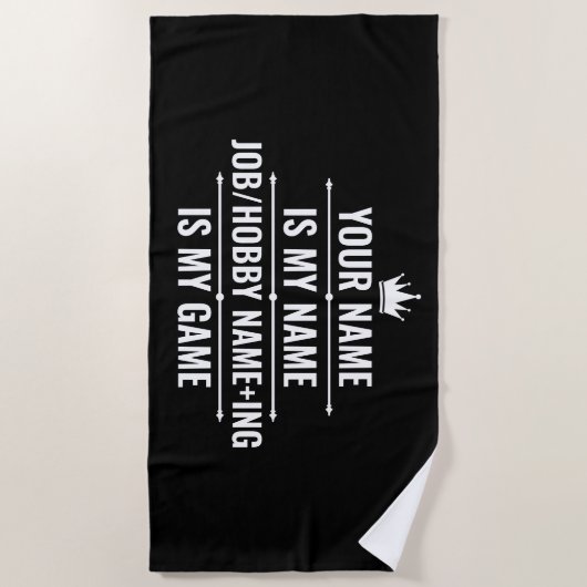 Persoonlijke Funny Job en Hobby Name Strandlaken (Voorkant)