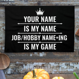 Persoonlijke Funny Job en Hobby Name Theedoek