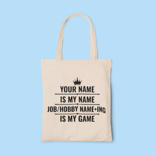 Persoonlijke Funny Job en Hobby Name Tote Bag