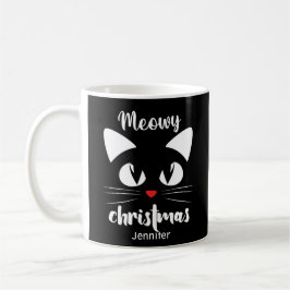 Persoonlijke Funny Meowy kerstMok Koffiemok