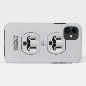 Persoonlijke Funny Mustache Power Outlet Case-Mate iPhone Case (Achterkant (horizontaal))