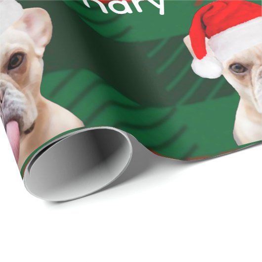 Persoonlijke Funny Pug Name Merry Kerstry Cadeaupapier (Rol Hoek)