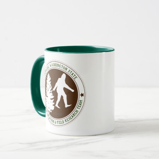 Persoonlijke Funny Sasquatch Locatie en Onderzoek Mok (Voorkant links)